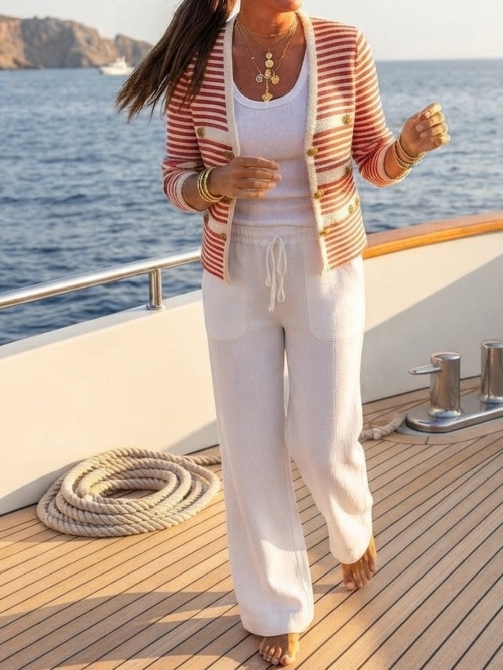 White Linen Blend Wide Leg Pants Sz XS. EUC